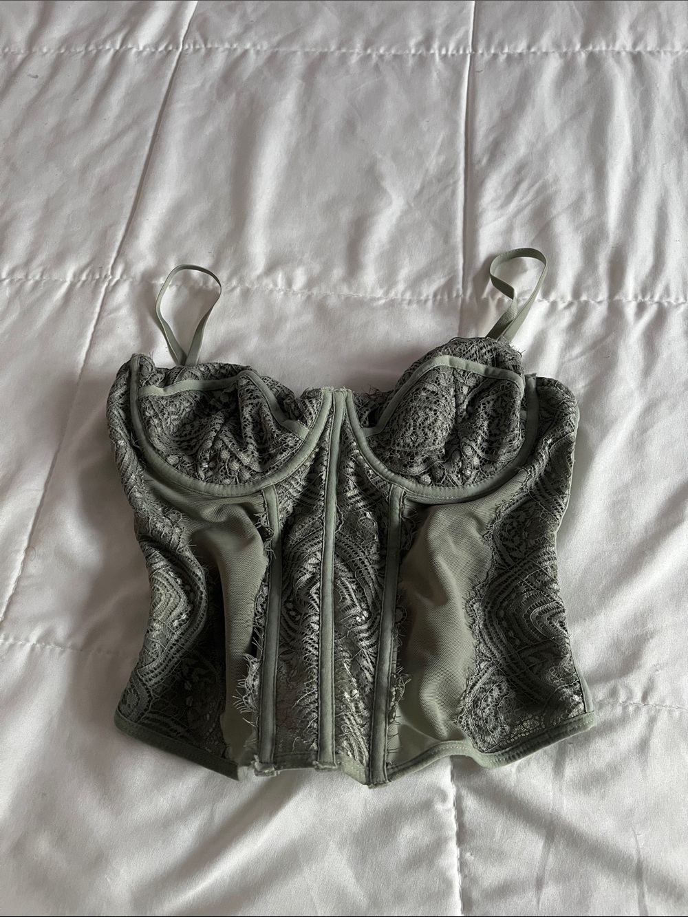 Garage Olive Green Lace Corset Camisole
